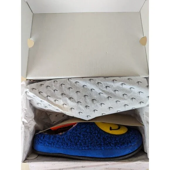 DEER STAGS Smiley Slippers Mens 9 M Blue Memory Foam Indoor Outdoor Shoes NWB - Picture 16 of 16